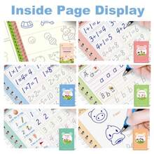 6 Pc Reusable Grooved Writing Practice Copy BooksGroovd Writing Learning Handwriting Practice Kit For Preschool Age 3-8 Calligraphy - Red Pink Green Blue - View 4