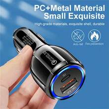 Cargador Auto Encendedor Usb Carga Rápida Qc3.0+pd Tipo C - A - Ver 7
