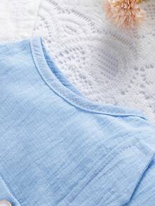 Bộ đồ đôi mùa hè cho bé gái: áo blazer và quần ống đứng, thích hợp mặc hàng ngày, đi học, đi làm, đi nghỉ mát, dự tiệc và chụp ảnh. - Màu xanh lam - Xem 5