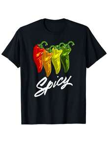 Chili Pepper T Shirt - Black - View 1