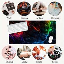 1 Peça Mouse Pad de Jogos com Relâmpago de Néon, Tapete de Mesa Grande com Base Antiderrapante, Design Impresso em HD - Tapete de Teclado Estendido para Casa, Escritório, Esportes Eletrônicos, Jogos de PC (Múltiplos Tamanhos Disponíveis). Fácil de Limpar e Lavar, Perfeito para Casa, Escritório, Local de Trabalho, Sala de Jogos e Dormitório; Ideal para Suprimentos de Volta às Aulas, Presentes de Férias para Namorados e Namoradas, Acessórios de Mesa, Suprimentos de Escritório, Tapetes de Mesa e Mouse Pads. - raio - Visão 6