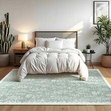 GarveeHome Washable 10x13 Area Rugs For Living Room, Modern Floral Rugs For Bedroom Non Slip, Soft Neutral Indoor Floor Carpet For Dining Room Home Office Kids Playroom Foyer Farmhouse, Green - ColorI - 查看 3