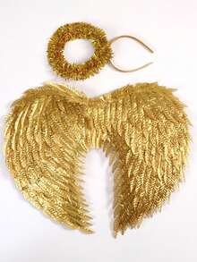 1pc Faux Feather Wings Prop - Suitable For Carnival Costumes And Various Festival Outfits - Multicolor - View 9