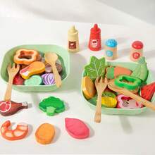 Kids DIY Salad Toy Set, Food Ingredient Recognition DIY Matching, Suitable For Boys And Girls Food Ingredient Recognition Creative DIY Food Pretend Play Toy Set, Children's Birthday Gift, Children's Day Gift - Multicolor - View 4