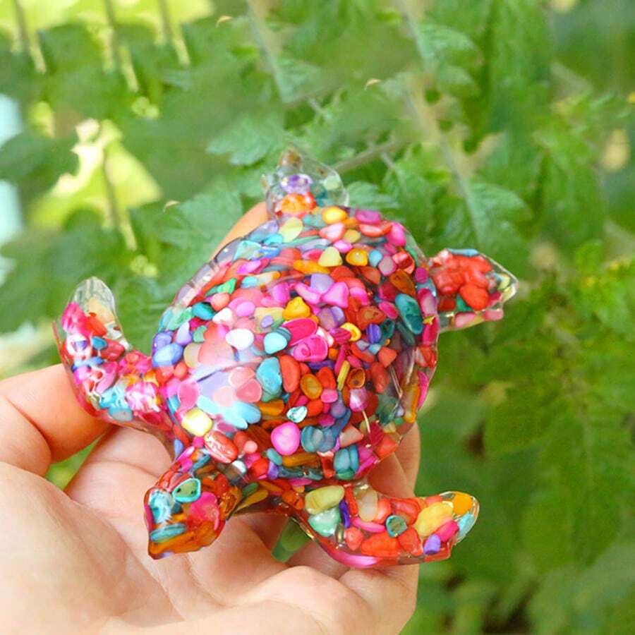 1/3pcs Crystal Resin Big Sea Turtle, DIY Jewelry Decoration, Decorative Collection, Holiday Party, Indoor, Garden Decor, Beach Party, Statue Aquarium, Best Holiday Gift