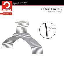Mawa por Reston Lloyd Silueta Luz Ultra Thin Antideslizante Ahorro de Espacio Estilo 42/FT Ropa para Colgar Camisas 20 Unidades Color Blanco Top Hanger Plateado 1 - Plata - Ver 5