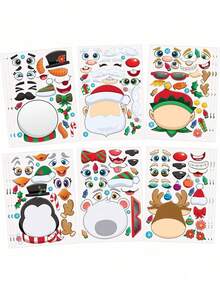 EstiloEstiloJOYIN 24 Pcs Navidad Make-A-Face Pegatinas, Haga Su Propia Mezcla Y Hojas De Pegatinas De Partido Con El Elfo De Navidad Y El Oso Polar Para NiñOs, Fiesta De Suministros ArtesaníA, Regalos De NavidadVersióN MejoradaVersióN Mejorada - 1 - Ver 2