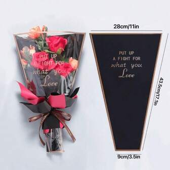 10 piezas de papel de envoltura de flores artificiales con bolsas de embalaje transparentes, adecuado para el Día de la Madre, San Valentín, bolsas de embalaje de flores para regalos, decoraciones de fiesta, regalos de San Valentín, regreso a la escuela, papel de flores artificiales, bolsas de regalo transparentes, bolsas de embalaje de flores individuales/múltiples de colores para floristerías y arreglos florales