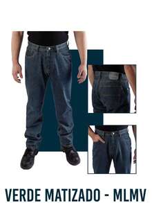 Pantalones Trabajo Hombre Vaqueros Rectos 2026 Primavera Otoño Multicolores Tallas 28-44 Pantalones Casuales Regalo para Él - VERDE MATIZADO - Ver 7