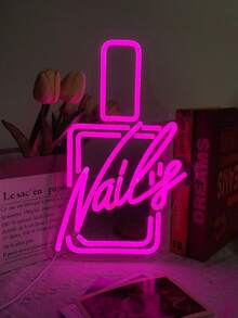 1 件霓虹灯风格 LED 壁挂装饰灯，适用于美发沙龙、美容院、美甲沙龙、水疗店装饰 - 多色 - 查看 14