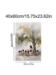 1 pièce Jésus enseignant aux enfants, paysage, art LDS, portrait aquarelle de Jésus-Christ, peinture de Jésus, décoration de maison chrétienne, art chrétien moderne pour la maison, cadeau idéal pour les amis, impression d'art pour la chambre à coucher, décoration de salon - Multicolore - Voir 17