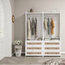 Three-Drawer Wardrobe With Storage Shelf, Ideal For The Hallway, Living Room, Bedroom, Study, Or Office. Size: 70 X 48 X 180 Cm - 白色 - 查看 4