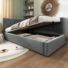 Single Bed 90x200cm, Sofa Bed With Hydraulic Storage, Velvet, Without Mattress, Multicolour Optional.