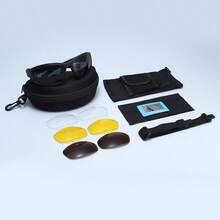 1 Set: 1 Pair Cycling Sports Full Frame Glasses + 3 Replacement Lenses + Glasses Cloth + Glasses Bag + Glasses Strap + Glasses Case - Black - View 7