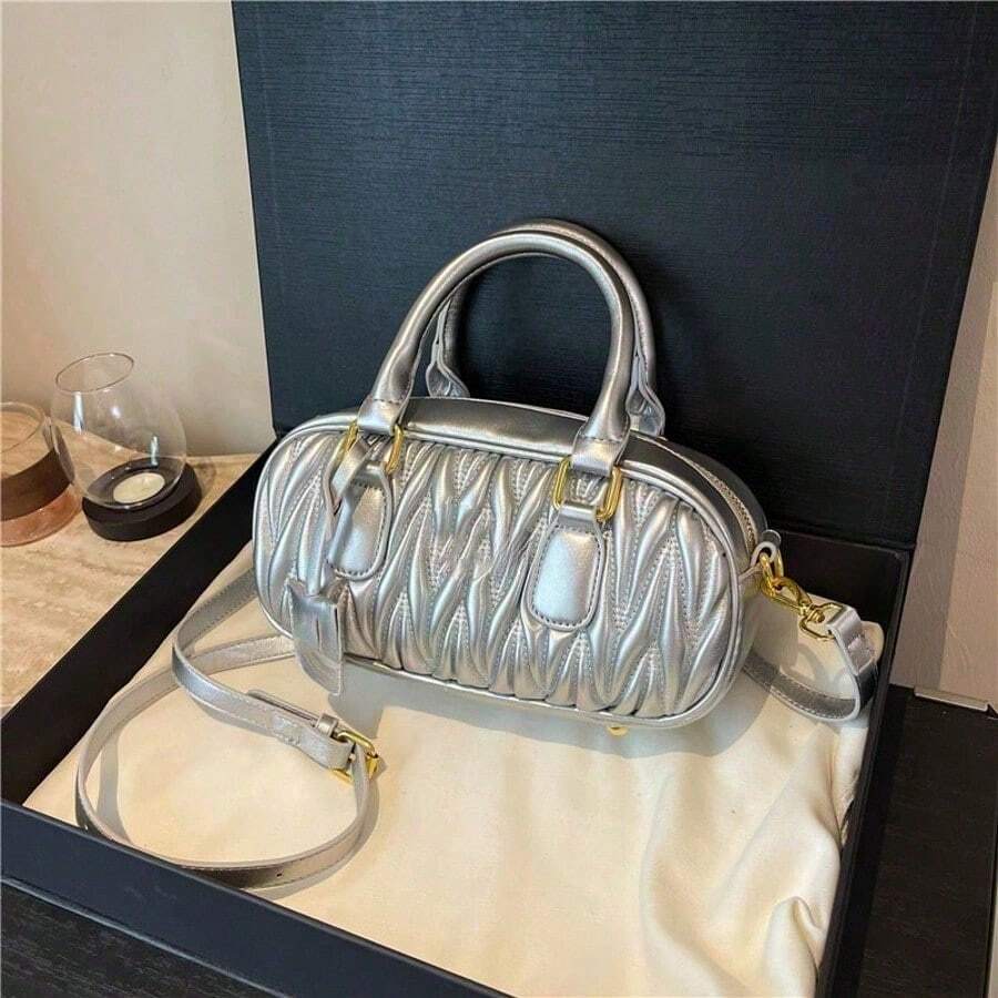 Plissierte Handtasche/Schultertasche/Crossbody-Kissentasche