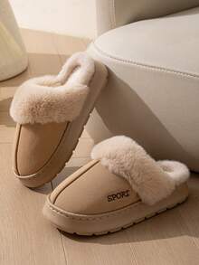 OBOVAY Pantuflas interiores unisex de unicolor simple, suela de espuma de memoria plana - Caqui - Ver 4