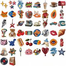 Bộ 50 miếng dán hoạt hình dễ thương, phong cách retro, họa tiết màu nước, thời trang, chống thấm nước, bền chắc, thích hợp dán lên bình nước, ván trượt, hành lý, laptop, xe hơi, và các vật dụng trang trí tiệc theo chủ đề. - P - Xem 4
