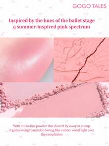 GOGO TALES Cute Pink Ballet Blush Palette, Low Saturation Blush & Contour Shades, Matte Finish, Portable Blush, Suitable For Students, Daily Dates And Office Workers GOGOTALES - #04  Rose - View 8