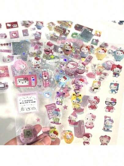 5pcs/Set Cartoon Stickers, Party Favors And DIY Crafts, Room Decor | Theme Stickers | Plastic Stickers, Party Decorations | Beautifully Designed, No Power Needed, Perfect For Holiday Gifts, Birthday Gifts, Party Favors, Christmas, Easter, Thanksgiving, Graduation