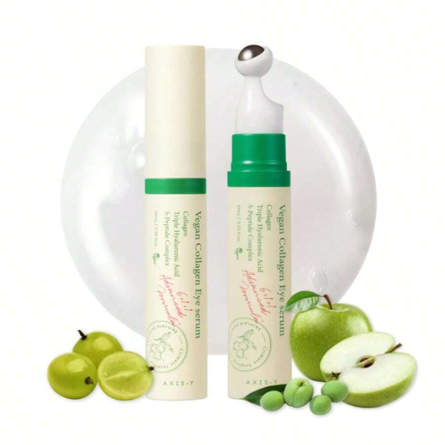 AXIS-YVegan Collagen Eye Serum - K Beauty Triple Hyaluronic Acid & Peptide Collagen Serum Improve Skin Elasticity, Reduce Fine Lines & Dark Circles - Vegan Korean Skin Care Eye Cream - 0.33 Fl. Oz. - Hyaluronic Acid - Xem 1