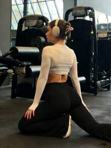 Women's Outdoor Skinny Flare Pants, Fashion Versatile Double-Waist Tight Leggings, Slimming Casual Long Trousers