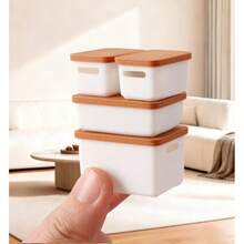 1 Set - Miniature Model Storage, 1 Set 4pcs - Mini Decor, Dollhouse Role Play Toys, DIY Storage Box, Suitable For Holiday/Halloween/Christmas/Sand Table Decoration - (14+) - Multicolor - View 1