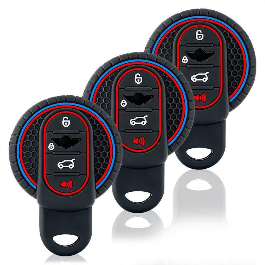 Ốp bảo vệ chìa khóa silicon cao cấp mới cho tất cả các dòng xe BMW MINI - COOPER S ONE JCW F54 F55 F56 F57 F60 CLUBMAN COUNTRYMAN | Phụ kiện vỏ chìa khóa ô tô chống sốc và chống trượt - đen - Xem 1