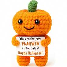 1pc Mini Pumpkin Halloween Boo Basket Stuffing Gifts For Children, Ladies And Men, Ghost Basket Stuffing Halloween Decorations For Young Girls And Boys, Thanksgiving Decorations, Hand-Crocheted Pumpkin Decorations. - Multicolor - View 1