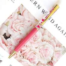 Customized Text Logo Metal Flat Head Oiled Floating Dried Flower Pen, Luxury Fashion Pen, Personalized Inspirational Pen, Back To School Gift, Daily Office & Student Use, Thoughtful Gift For Friends, Teachers, Family - Multicolor - View 18