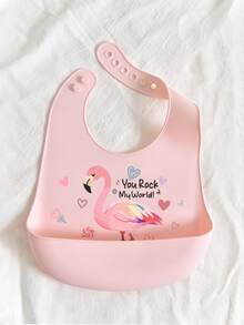 3pcs/2pcs/1pc Customized Baby Bibs, Soft Silicone, Adjustable, Easy To Clean, Comfortable, Flamingo, Love Messenger (Pigeon), Flower, Pattern Options, Suitable For Boys And Girls Personalized Gift, Valentine's Day Style, All Season - Multicolor - View 14