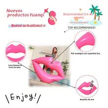 TendenciaCama Flotante Inflable Labios 1.8m Pvc ColchonetaCalidad premium - labios rosados - Ver 8