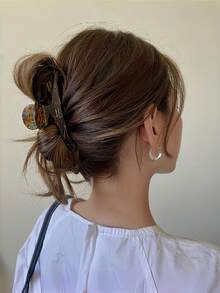 1个高端醋酸纤维发夹，优雅气质发夹，后脑勺发爪，咖啡色发夹，森系列美拉德发夹，大号发夹发箍，适合日常发饰，女士发夹发饰，情人节发饰礼物，女士爪夹 - 彩色 - 查看 2