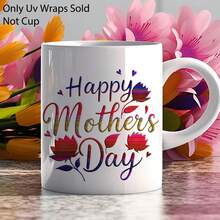 6pcs/Set UV DTF Cup Wraps Stickers Mothers Day Colorful Flowers Picture Mug Stickers, Slim Glass Cup Colorful Design High-Adhesive High Quality DIY Art Supplies For Art & Crafts Stickers Tumblers Happy Mothers Day - Multicolor - View 3