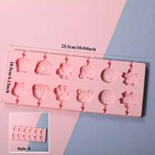 12合1硅胶冰格，带盖，可重复使用，适用于制作巧克力、糖果、蛋糕、果冻、布丁、棒棒糖、甜点、冰块、翻糖、自制冰淇淋，烘焙工具，厨房小工具 - 彩色 - 查看 13