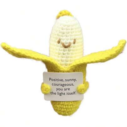 1pc Bananas These Interesting Positive Energy Yellow Bananas Are Made Of High-Quality Wool, Hand-Woven, And Contain Soft Fillers, Which Makes Bananas More Complete. Wool Is Not Easy To Shed, Fade Or Shed. Soft And Comfortable, Delicate To The Touch And Excellent In Elasticity. "