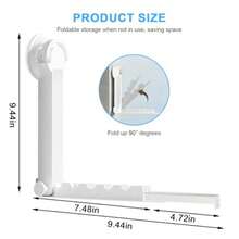Foldable Clothes Drying Rack With Suction Cup Wall-Mounted Clothes Drying Rod With Retractable Rod For Laundry Bathroom RV Balcony Travel Portable Drying Rack For Clothe White - 均碼 - 查看 3