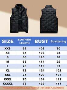 1 件男士立领无袖保暖内衬夹克，休闲百搭背心户外运动钓鱼服，秋冬