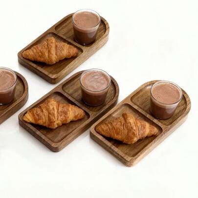 Premium Rosewood Tray, Tray, Plate, Wooden Tray, Kitchen Tray, Dessert Plate, Compartment Design, Suitable For Home, Restaurant And Outdoor Camping, For Holding Snacks, Nuts And Fruits, High-End Wooden Tray, Kitchen Accessories, Kitchen Supplies, Valentine's Day, Home Decor, Ramadan, Kitchen, Serving Plate, Easter, Wedding, Gourmet, Kitchen Food, Birthday Decor, Birthday, Full Set Of Tableware, Plates, Cutlery