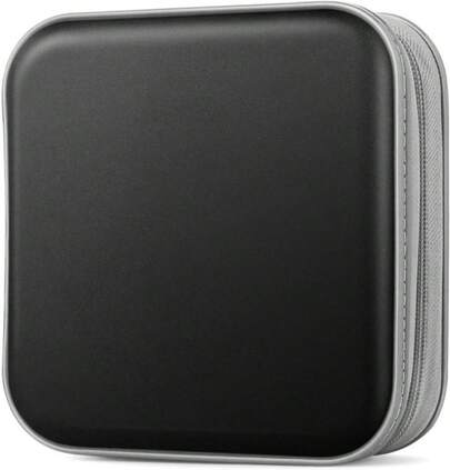 Bivisen CD\/DVD Case Wallet, 48 Capacity, Black, Plastic, Portable, Lightweight
