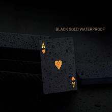 1 Set Of 54pcs Colorful Black & Gold Playing Cards, Waterproof Multi-Player Card Game Set, Magic Packaging, Suitable For Wedding, Party, Birthday, Holiday, Board Game Gift, Collection - Black - View 2