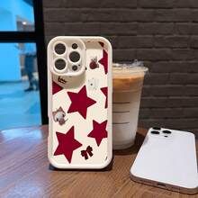 Funda para teléfono con diseño de estrellas y adorables personajes. Compatible con fundas para teléfonos ,  17,  16 Pro Max,  15 Pro Max,  13 y  12. Fabricada en TPU, ofrece protección contra golpes y caídas. Un regalo ideal para familiares, amigos, parejas, novios/novias y para San Valentín. - Blanco - Ver 2