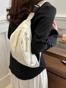 大容量尼龙胸包/腰包，适合日常使用、运动、跑步、旅行、休闲，男女通用，手机腰包品牌，日系极简轻便单肩背包，女士休闲运动斜挎包，男士尼龙休闲极简胸包，运动腰包，男女通用通勤户外多功能单肩斜挎包，情人节礼物，节日礼物，送给朋友的最佳礼物 - 彩色 - 查看 8