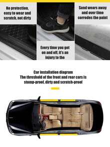 4PSC Car Threshold Bar Anti-Stepping Sticker General Modified Pedal Decorative Strip Anti-Scratch Bumper Door Border Border Collision Sticker - Four-piece Foot Pad Set - View 5