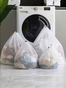 3pcs Laundry Mesh Bags, Durable Washing Machine Laundry Bags, Large Travel Laundry Bags With Drawstring, Suitable For Washing Shirts, Underwear, Bras, Socks, Etc. - Multicolor - View 9