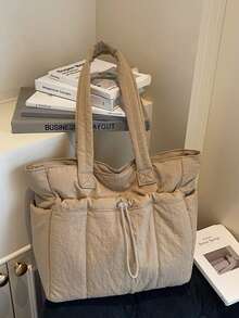 2025 New Large Capacity Tote Bag For Women, Minimalist Design Commuter Bag, Student Shoulder Bag, Casual Handbag - Multicolor - View 2