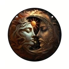 1pc, Sun And Moon Acrylic Decoration, Halloween Home Decoration Board, Gifts For Family, Friends, And Loved Ones, Scene Decoration, Room Decoration, Home Decoration, Window Decoration Pendants, Holiday Party Decoration - Multicolor - View 6