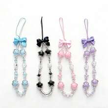 1 chiếc dây đeo điện thoại thời trang & lãng mạn bằng acrylic hình hoa 5 cánh, nơ, trái tim băng giá và ngôi sao, mặt dây chuyền móc khóa, quà tặng thủ công đính hạt, thích hợp làm quà tặng cho bạn gái, mẹ, gia đình, bạn thân, quà sinh nhật hoặc quà ngày lễ cho điện thoại, túi xách, máy ảnh, tương thích với Android và hầu hết các điện thoại thông minh, quà tặng cho mẹ, gia đình, bạn bè, trẻ em, quà sinh nhật, quà ngày lễ. - Nhiều màu - Xem 4