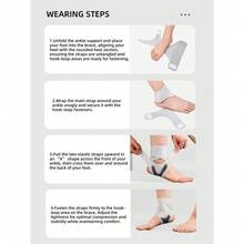 1 Piece Women Men Neoprene Breathable Adjustable Ankle Support Sleeve For Basketball Cycling Running - Grey - View 7
