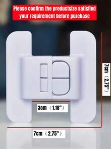 4 White Refrigerator Locks, Water Dispenser/Drawer Cabinet Locks - White - View 2