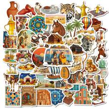 56pcs New Middle Eastern Lifestyle Stickers, Exotic Outdoor Architecture, Food, People, Graffiti Stickers - Multicolor - View 4